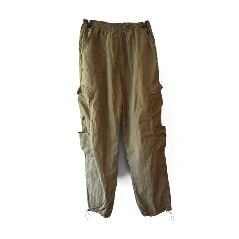 Better Together Parachute Cargo Pants Baggy Womens Sz Large Olive Green Gorpcore
